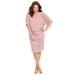 Plus Size Women's Embellished Open Sleeve Dress by Catherines in Wood Rose Pink (Size 18 W)