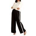 Plus Size Women's Wide Leg Pant With Side Stripe by ELOQUII in Totally Black (Size 26/28)