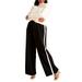 Plus Size Women's Wide Leg Pant With Side Stripe by ELOQUII in Totally Black (Size 26/28)