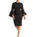 Plus Size Women's Flare Sleeve Scuba Dress by ELOQUII in Black (Size 18)