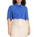 Plus Size Women's Flutter Sleeve Tie Neck Blouse by ELOQUII in Bright Cobalt (Size 32)