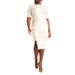 Plus Size Women's Button Front Workwear Dress by ELOQUII in Antique Cream (Size 32)