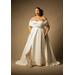 Plus Size Women's Bridal by ELOQUII Twisted Off The Shoulder Gown in Off White (Size 22)