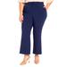 Plus Size Women's The 365 Suit Crop Flare Leg Trouser by ELOQUII in Ocean Cavern (Size 18)