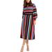 Plus Size Women's A-line Dress with Puff Sleeves by ELOQUII in Rainbow Stripe (Size 28)