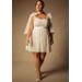 Plus Size Women's Bridal by ELOQUII Tie Shoulder Dress in Off White (Size 14)