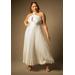 Plus Size Women's Bridal by ELOQUII Pleated Dress With Draped Bodice in Pearl (Size 18)