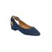 Extra Wide Width Women's The Nevelle Slip On Flat by Comfortview in Navy (Size 8 1/2 WW)