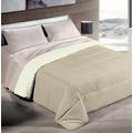 HomeLife Single Duvet 160 x 240 cm Made in Italy, Taupe and Cream – Single Double Face Duvet – Warm Winter Single Duvet, Hypoallergenic and Colorful, Made of Polyester