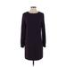 Fifteen Twenty Casual Dress - Shift Crew Neck Long sleeves: Purple Print Dresses - Women's Size X-Small