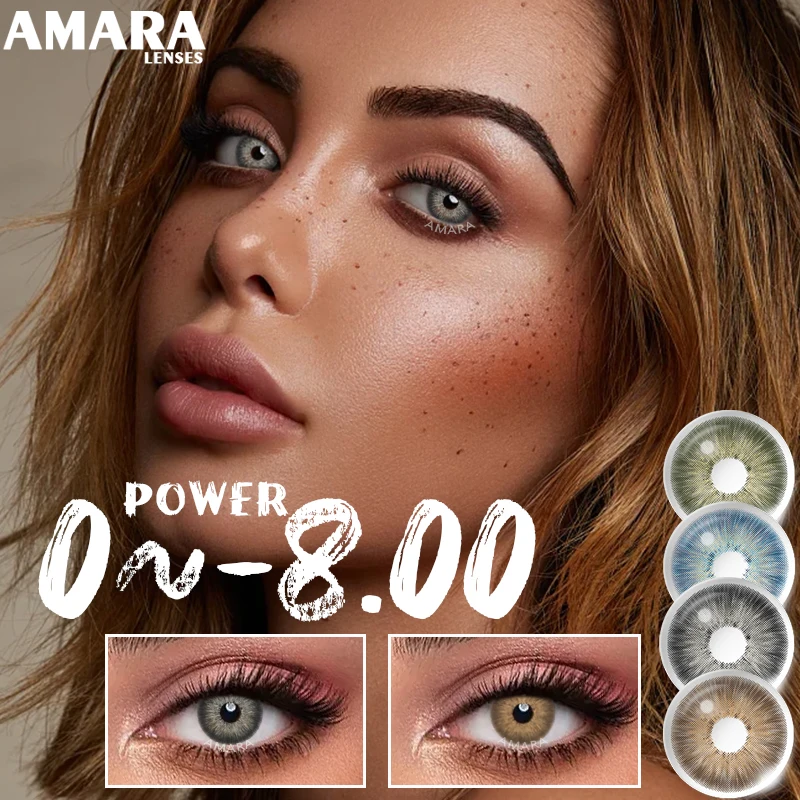 AMARA PATTAYA lentilles de Contact myopie 0 ~-8.0 degrés 1 paire de lentilles de Contact pour les yeux de couleur lentilles de Prescription lentilles de Contact dioptrie