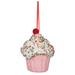 The Holiday Aisle® Frann Cupcake Ball Ornament Plastic in Pink | 4.5 H x 3.75 W x 3.75 D in | Wayfair 329BB64589664D9EA50905F3ACA1E9C9