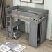 Harriet Bee Henwood 2 Drawer Loft Bed w/ Built-in-Desk Metal in Gray | 65 H x 40 W x 78 D in | Wayfair F577B7AA3F8344E0B104D69E59A09605