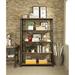 Itzel 5-Tier Wood&Metal Bookshelf in Antique Oak & Sandy Gray