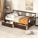 Twin Size Wooden Daybed with 2 Drawers, No Box Spring Needed, Espresso