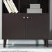 67.4''H Wall Standing Bookcase Multi-Storage Bookshelf with 6 Open Compartments and 2 Door Cabinets, Dark Coffee