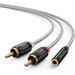 3.5mm to RCA Cable 3ft 3.5mm Female to 2RCA Male Stereo Audio Cable Gold Plated for TV Smartphones MP3