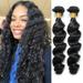 NIUREDLTD Wig Hair Bundles Brazilian Hair Weave Bundles Natural Black Color Wavy Hair