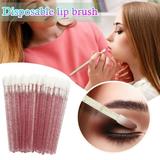 NIUREDLTD 100 Pcs Disposable Lip Brushes Make Up Brush Lip Gloss Applicators Wands Lipstic