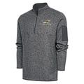 Men's Antigua Heather Charcoal Akron RubberDucks Fortune Quarter-Zip Pullover Jacket