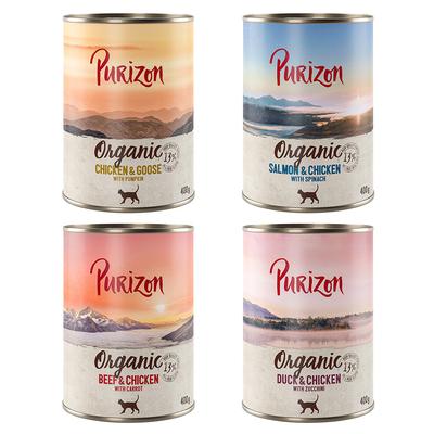 12x 400g Mixpaket Purizon Organic Katzenfutter nass