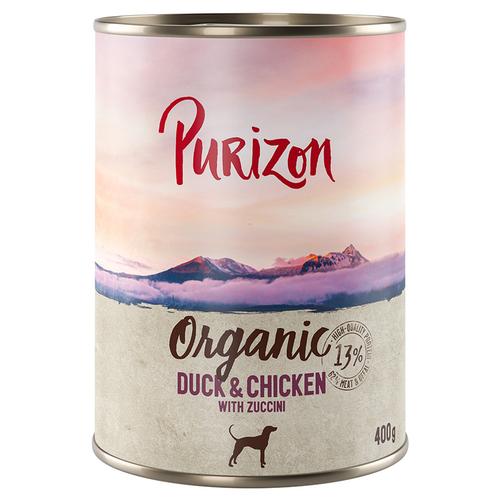 6x 400g Ente und Huhn mit Zucchini Purizon Organic Hundefutter nass