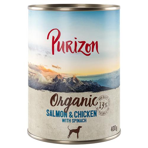 12x 400g Lachs und Huhn mit Spinat Purizon Organic Hundefutter nass