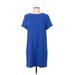 FELICITY & COCO Casual Dress - Mini High Neck Short sleeves: Blue Print Dresses - Women's Size Small