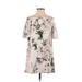 Lulus Casual Dress - Mini Off The Shoulder Short sleeves: White Floral Dresses - Women's Size Small