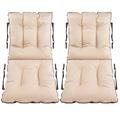 Superkissen24. Sun Lounger Cushion Seat Pad - Set of 2 48x48x48 cm Seat cover for Sunbeds, Garden Chairs, Loungers, Seatings - Outdoor/Indoor Relaxer Chair Pillow - Waterproof - Beige linen