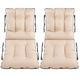 Superkissen24. Sun Lounger Cushion Seat Pad - Set of 2 48x48x48 cm Seat cover for Sunbeds, Garden Chairs, Loungers, Seatings - Outdoor/Indoor Relaxer Chair Pillow - Waterproof - Beige linen