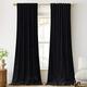 StangH Velvet Blackout Curtains 96 inches - Black Thermal Insulated Light Blocking Drapes for Bedroom Windows/Sliding Door, Back Tab Luxury Thick Backdrop Curtains, W52 x L96, 2 Panels