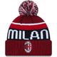 Men's New Era Black AC Milan Retro Sport Cuffed Knit Hat with Pom