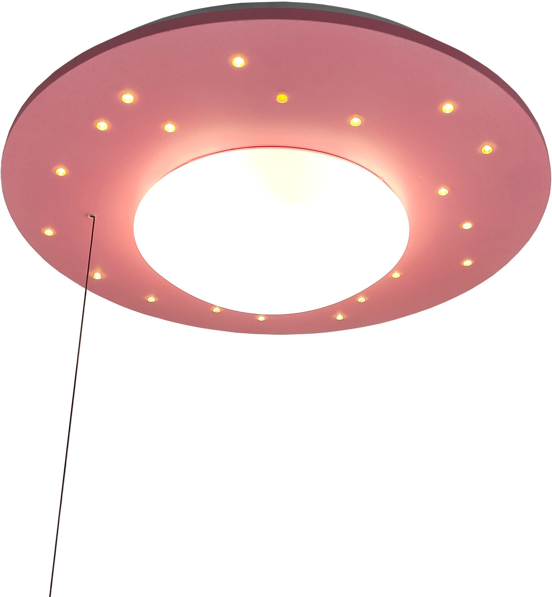NIERMANN Deckenleuchte "Starlight", rosa, 1, Ø 54cm H: 11cm, 1 Stk., Leuchten, E27 Fassung für einfachen Leuchtmittelwechsel, Kinderlampe