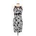 White House Black Market Cocktail Dress - Sheath Keyhole Sleeveless: Black Floral Dresses - Women's Size 11