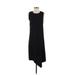 Victor Alfaro Collective Casual Dress - Midi Crew Neck Sleeveless: Black Print Dresses - Women's Size X-Small