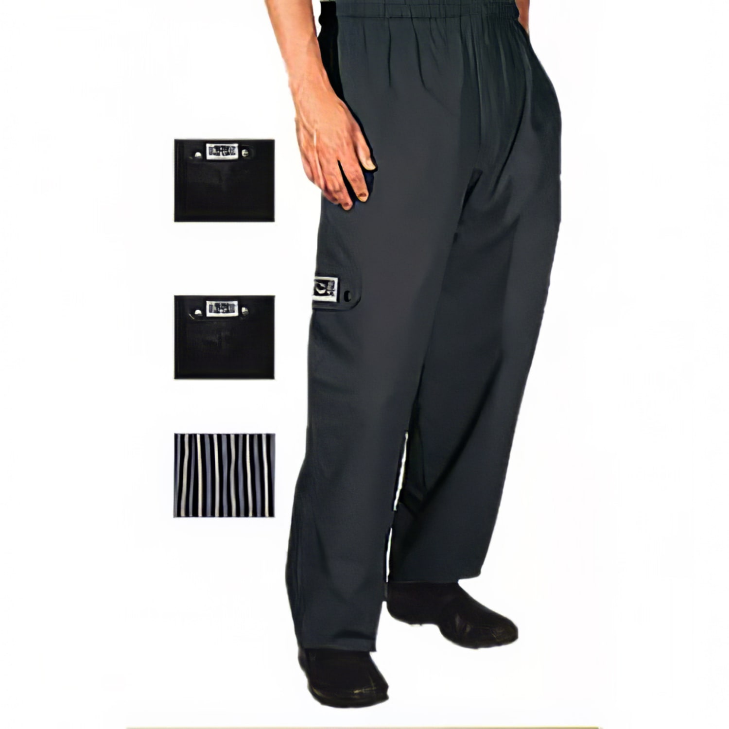 Chef Revival P024BK-XS Poly Cotton Cargo Chef Pants, X-Small, Black