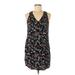 Old Navy Casual Dress - Mini V Neck Sleeveless: Black Floral Dresses - Women's Size Medium