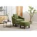 Accent Chair Mid Century Modern Upholstered Chair & Ottoman Sets, Barrel Chair Club Tub Round Arms Chair for Living Room