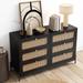 Rattan Wood 3/6-Drawer Dresser for Bedroom/ Living Room Storage