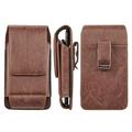 Luxmo Belt Holster for Nokia C110 Case - Vertical PU Leather 3 Card Slots Wallet Magnetic Closure Phone Carrying Case Pouch (Fits with Cases) with LED Flashlight - Brown