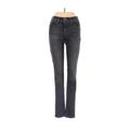 Levi's Jeans - Super Low Rise Skinny Leg Denim: Gray Bottoms - Women's Size 26 - Dark Wash