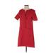 J by J.O.A. Casual Dress - Popover: Red Dresses - Women's Size Small