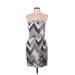 Banana Republic Casual Dress - Mini: Gray Chevron/Herringbone Dresses - Women's Size 12 Petite