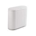 Garbage Bin Push-Button Trash Can with Lid Wastebasket Toilet Living Room Clamshell Trash Can Rectangular Large Narrow Gap Bathroom Office Kitchen White (White)