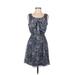 Ya Los Angeles Casual Dress: Blue Acid Wash Print Dresses - Women's Size Medium