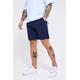 Mens Navy Relaxed Fit Elastic Waist Short Length Short, Navy