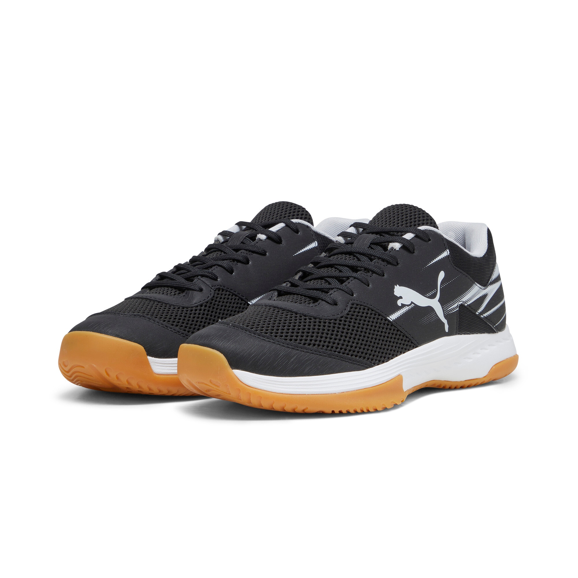 Hallenschuh PUMA "VARION II", Damen, Gr. 44,5, bunt (puma schwarz, cool light gray, gelb blaze, gum), Synthetik, Textil, mehrfarbig, Schuhe Hallenschuh