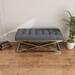 Vintage 44" Stainless Steel Base with Vegan Leather Bed Bench