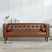78.74 Inch 3 Seater Wood Side Sofa with Plush Cushioning and Button Tufted Seat & 2 Rounded Pillows for Living Room
